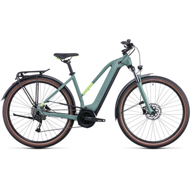 Bicicletta da Trekking Elettrica CUBE TOURING HYBRID ONE 400 TRAPEZ Verde 2022 0